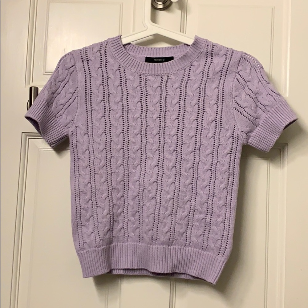 Forever 21 Cable Knit Top - Purple